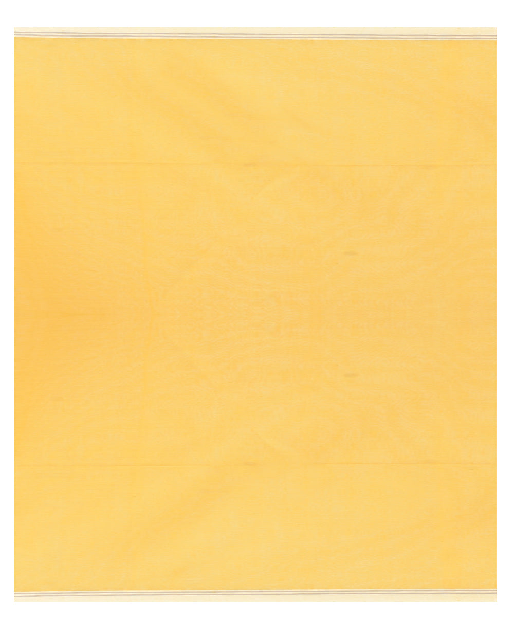 Yellow shantipuri handloom cotton saree