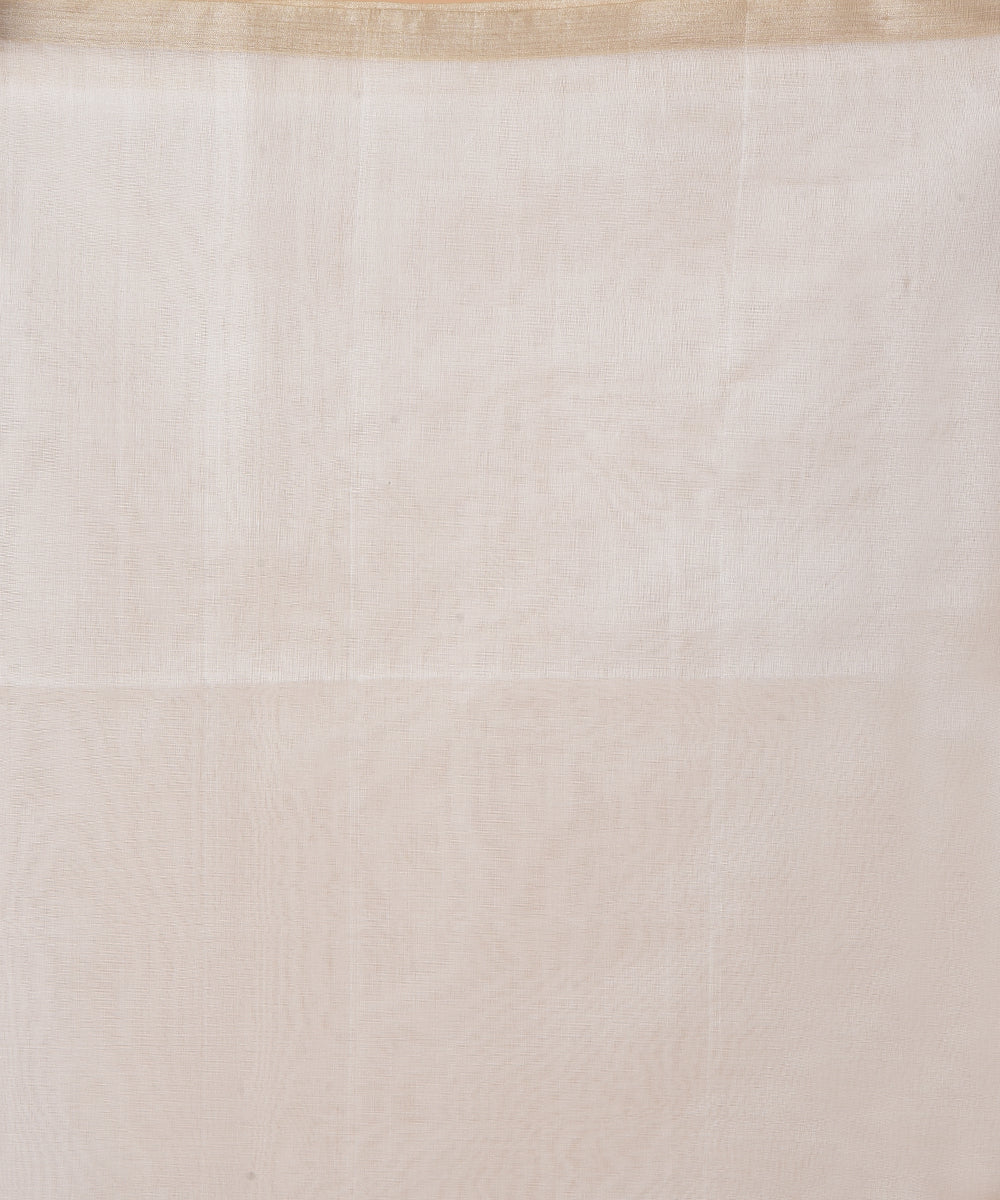 White silk handwoven jamdani saree