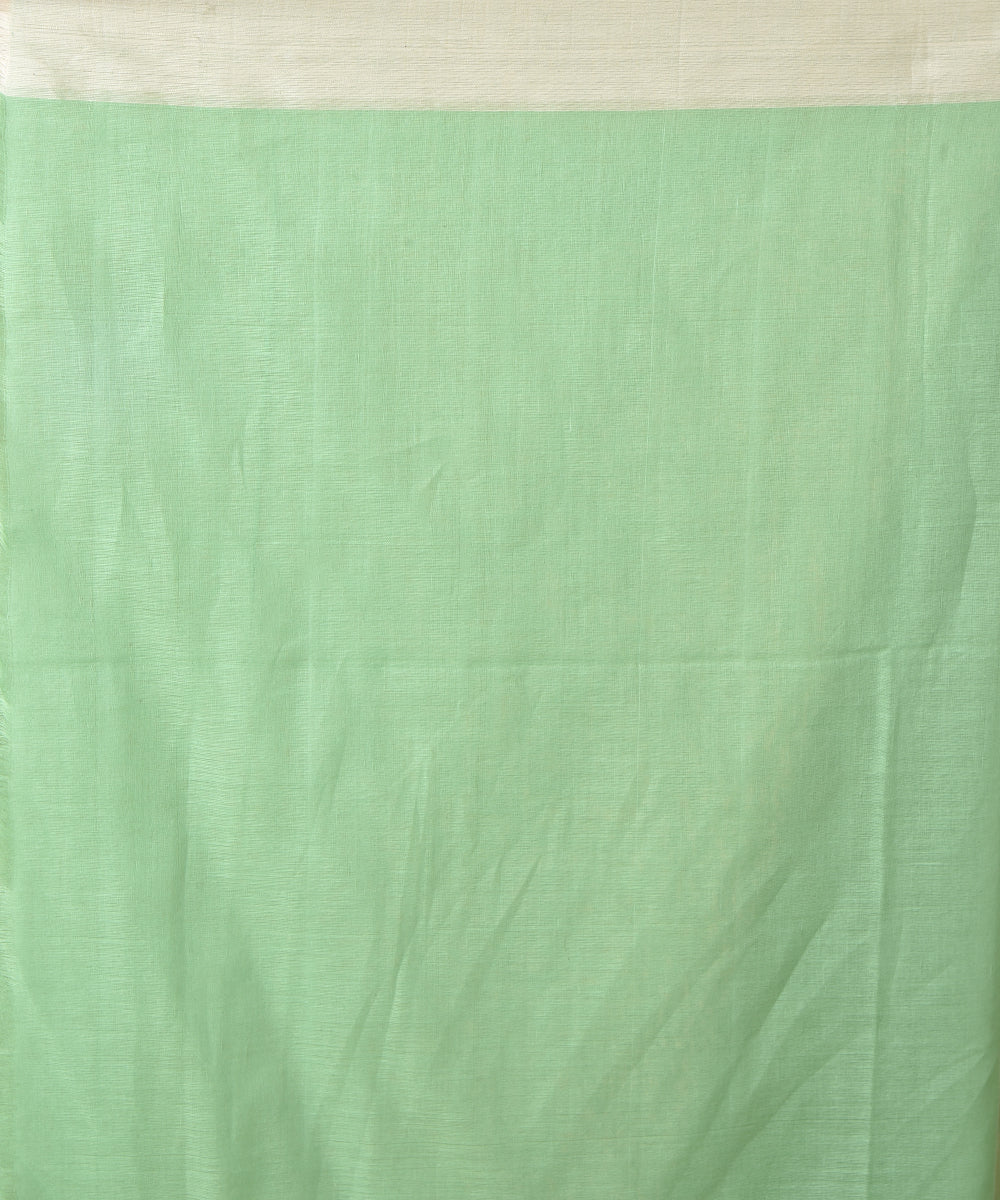 Light green cotton handwoven jamdani saree