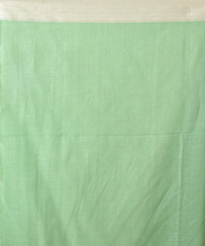 Light green cotton handwoven jamdani saree