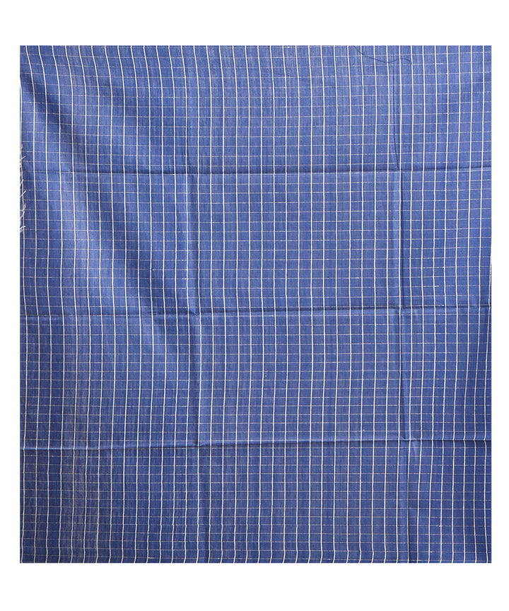 Beige navy blue handwoven tussar silk saree