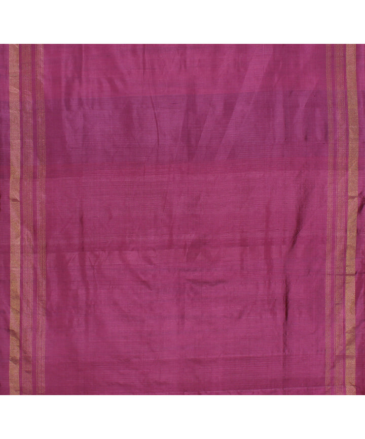 White pink handwoven pochampally ikat saree