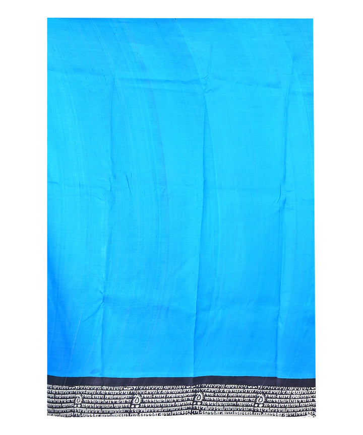 Yellow multicolor silk hand printed saree