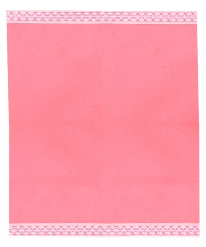 Pink white handloom cotton shantipuri saree