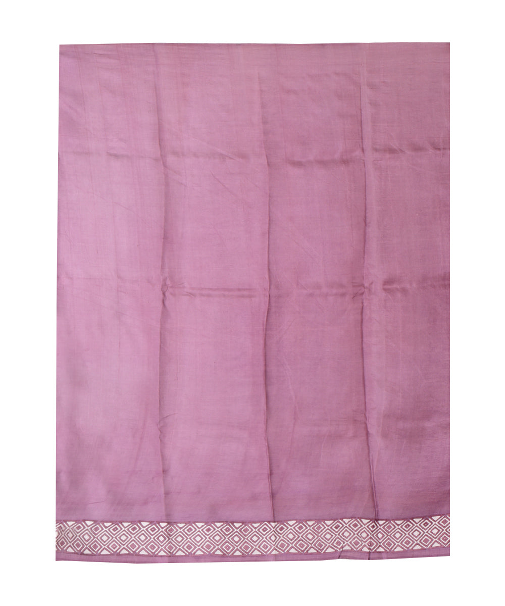 Mauve white handloom silk saree