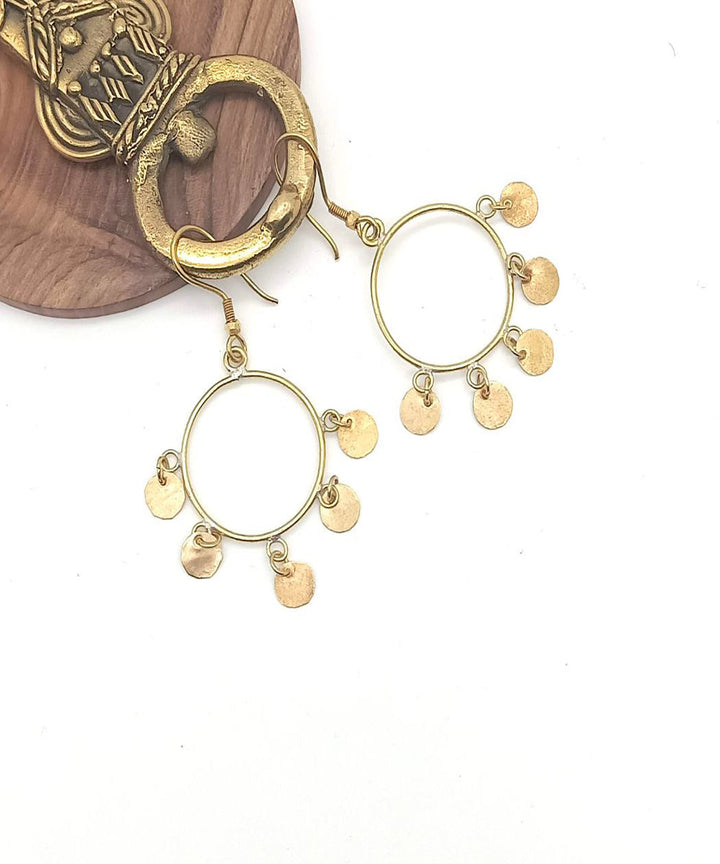 Golden dhokra handcrafted brass earring