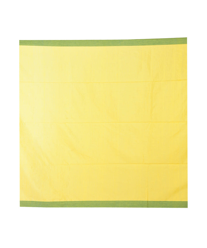 Light yellow violet handwoven cotton silk saree