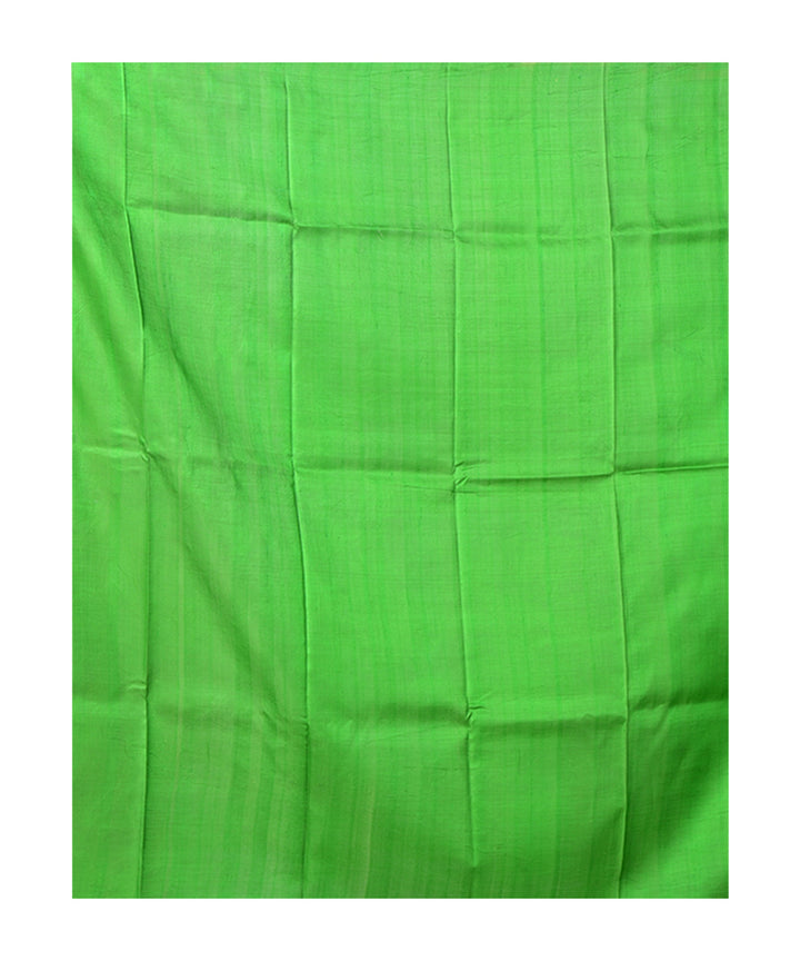 Dark green black  handprinted silk saree