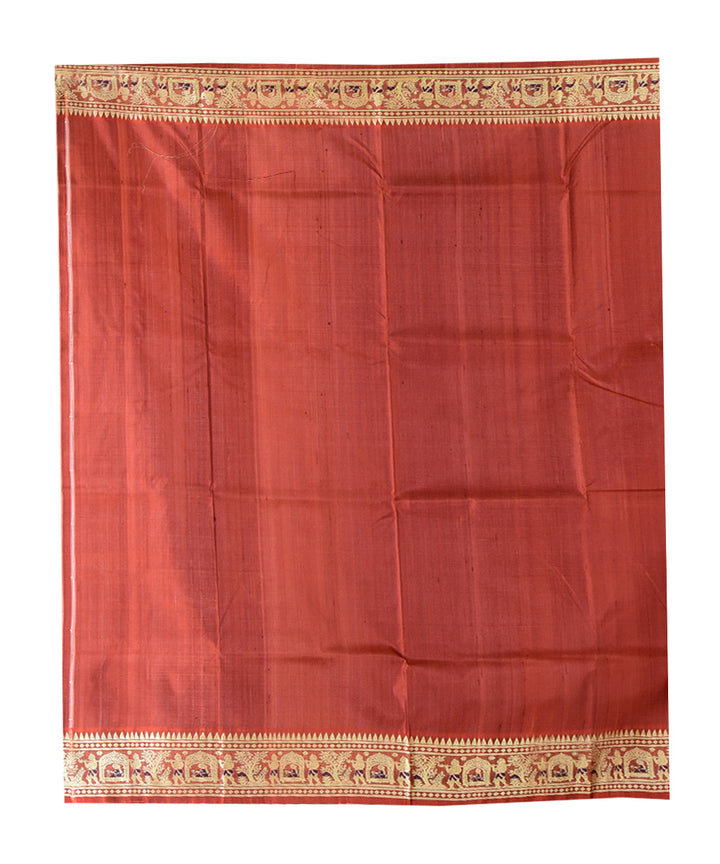 Maroon handwoven silk saree