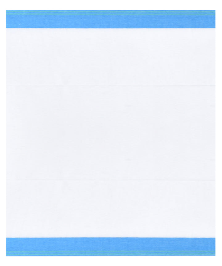 White cyan blue handloom cotton shantipuri saree