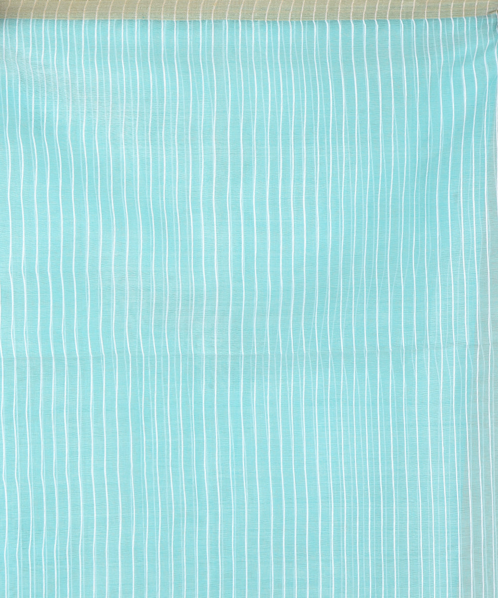 Sky blue silk handwoven jamdani saree