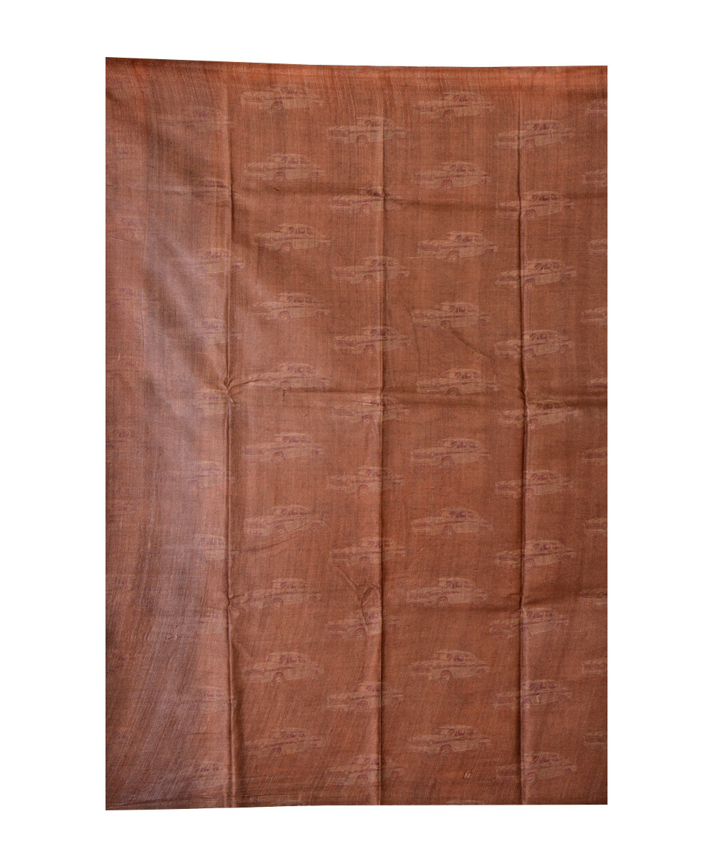 Light green multicolor hand printed tussar silk saree