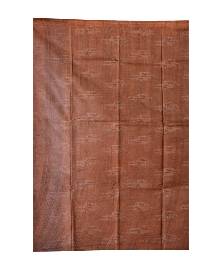 Light green multicolor hand printed tussar silk saree