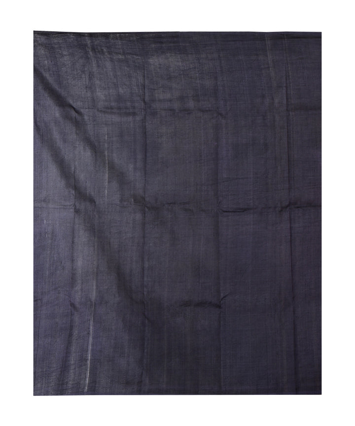 Multicolor black hand printed silk saree