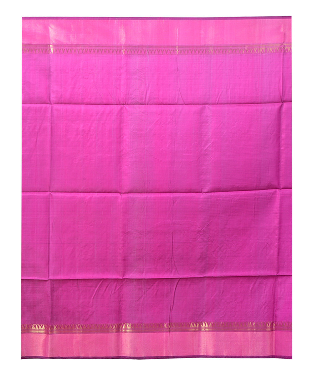 Navy blue pink  handwoven silk saree