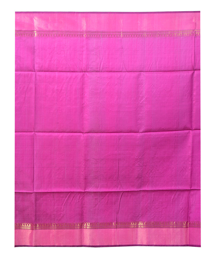 Navy blue pink  handwoven silk saree