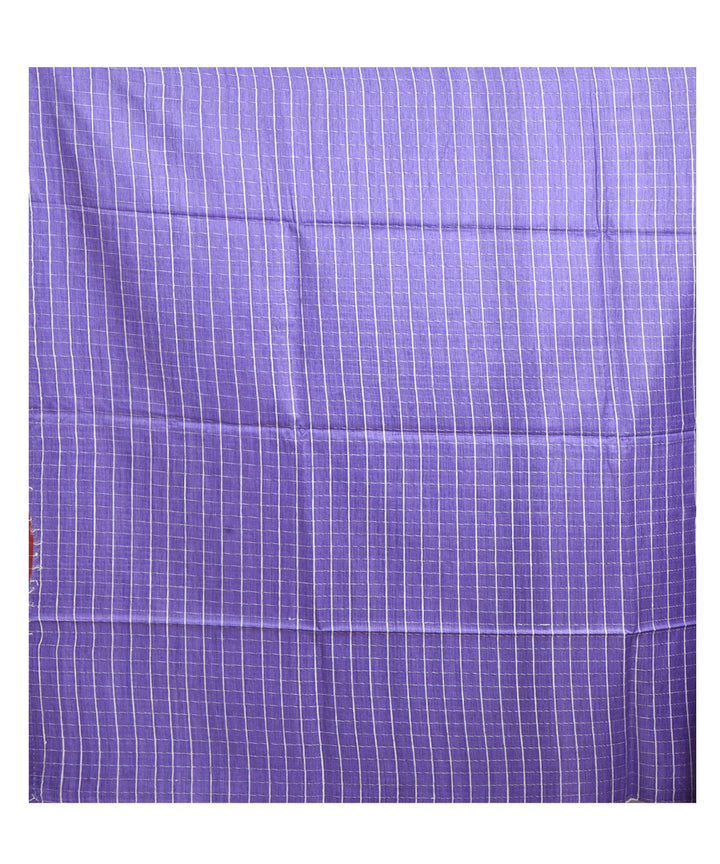 Beige violet handwoven tussar silk saree
