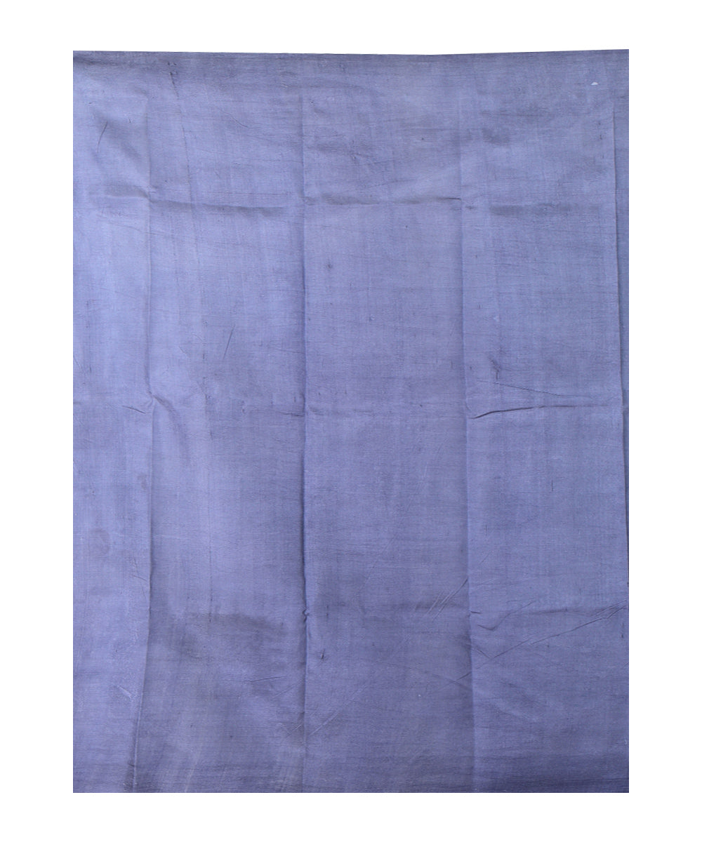 White striped multicolor hand printed silk saree