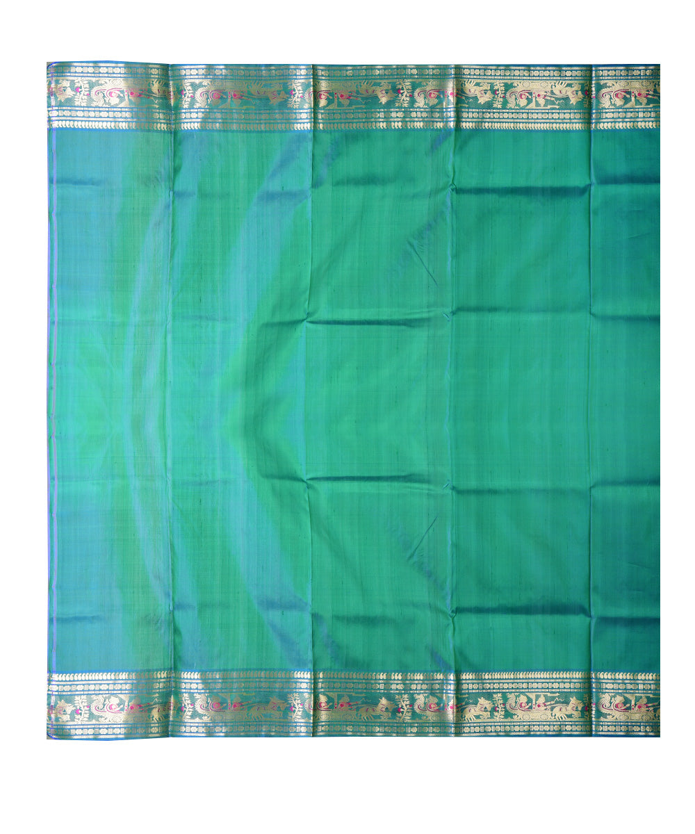 Dark green handloom silk saree