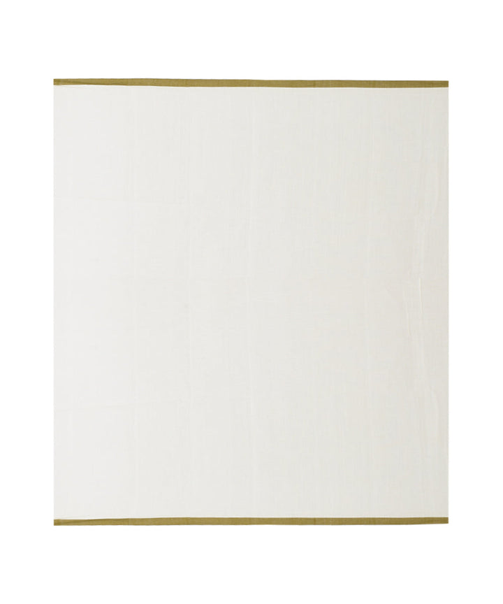 White light green handwoven cotton saree