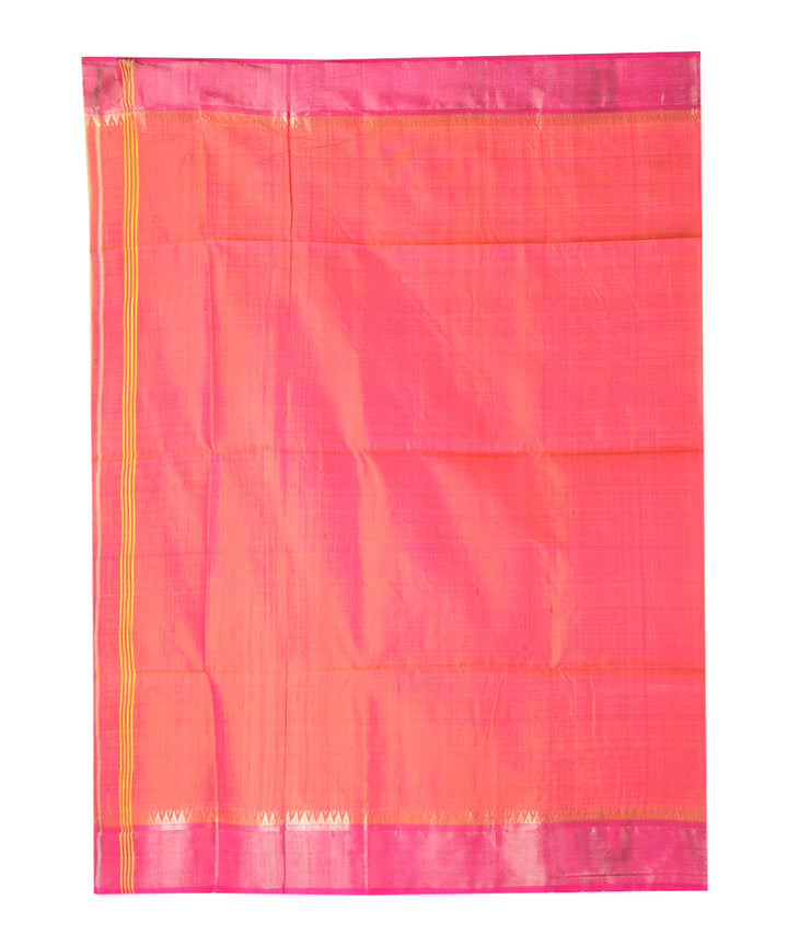 Light green red handwoven silk saree