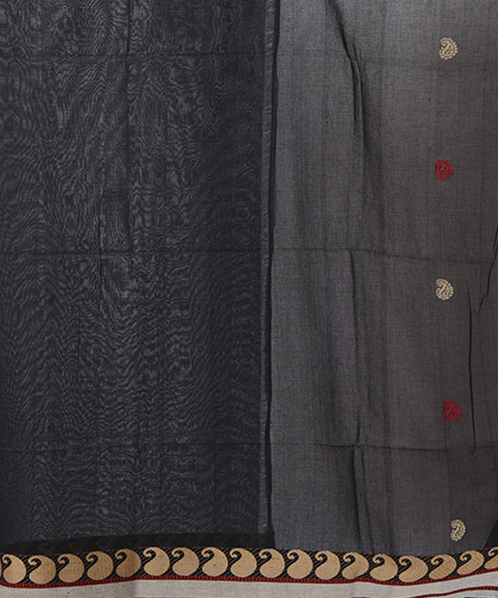 Black handloom shantipuri cotton saree