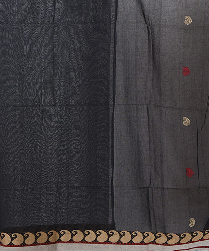 Black handloom shantipuri cotton saree