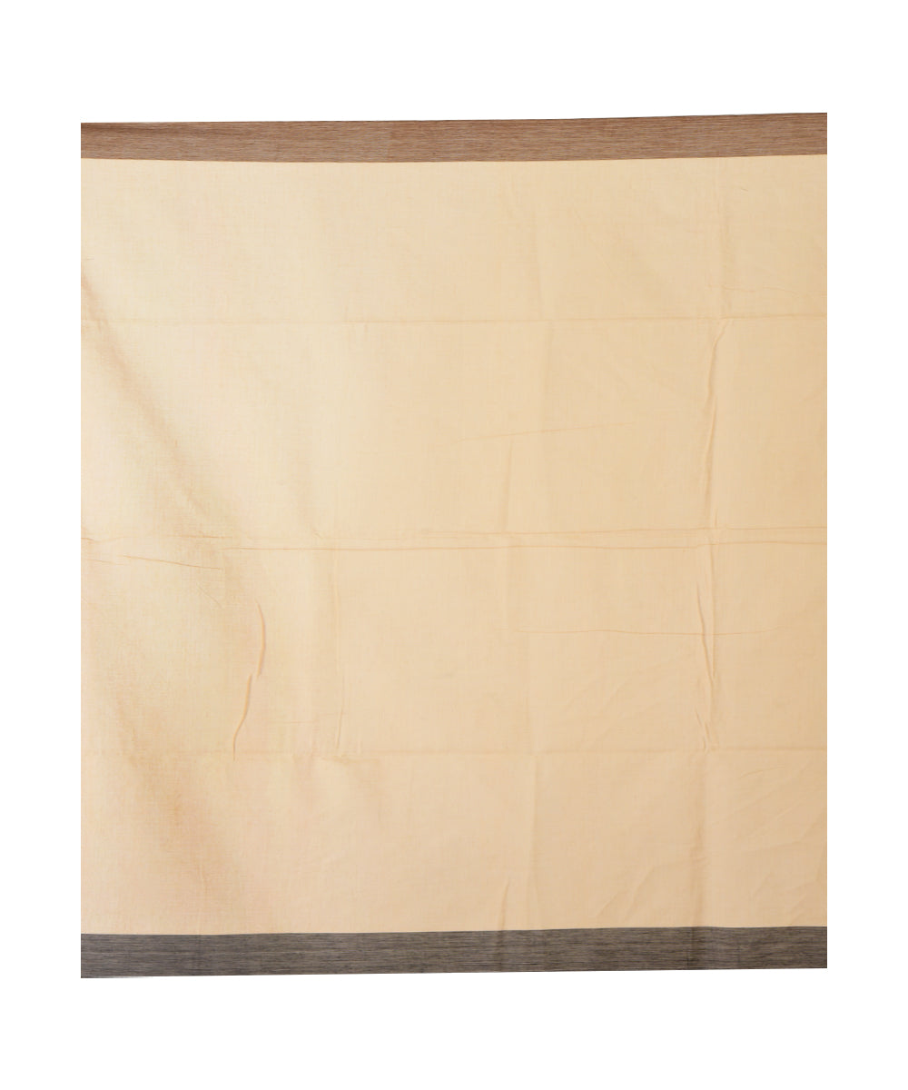 Brown black handwoven cotton saree