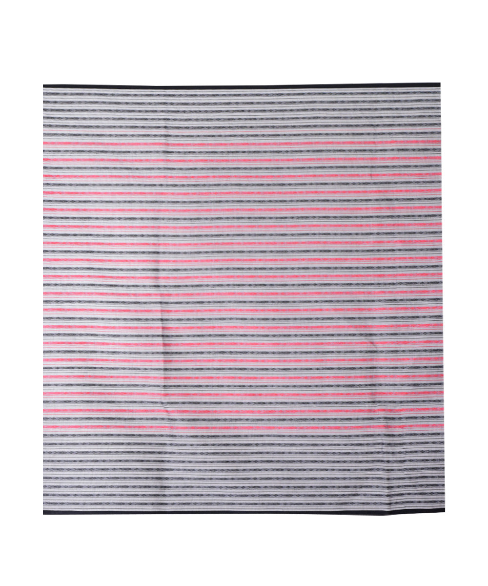 Black white handwoven cotton saree