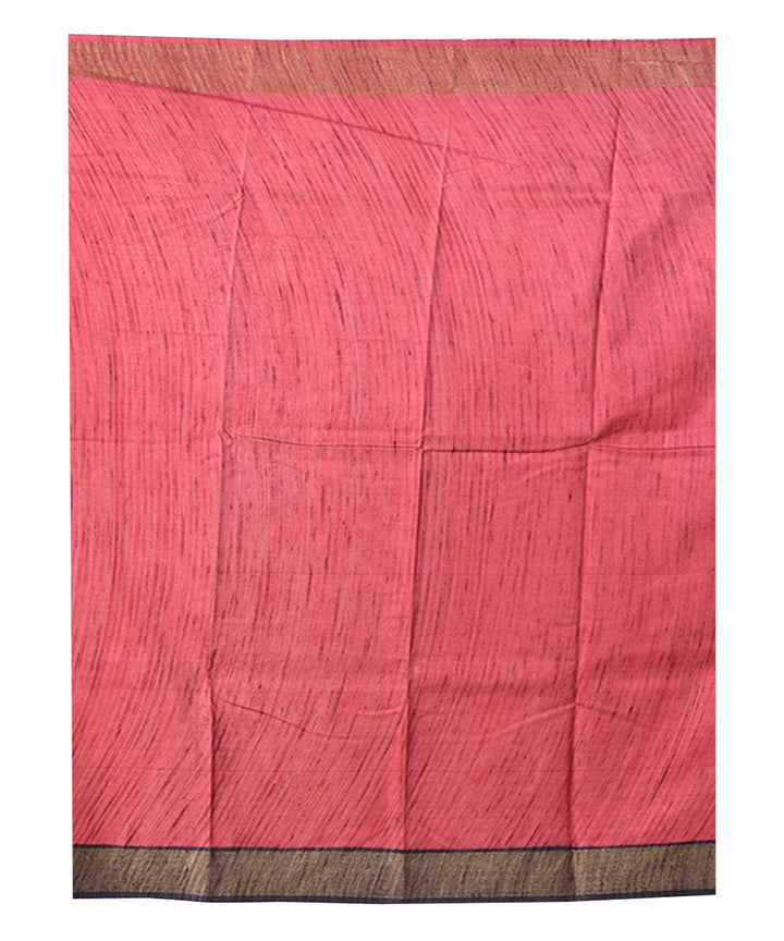 Beige multicolor block print handprinted tussar silk saree