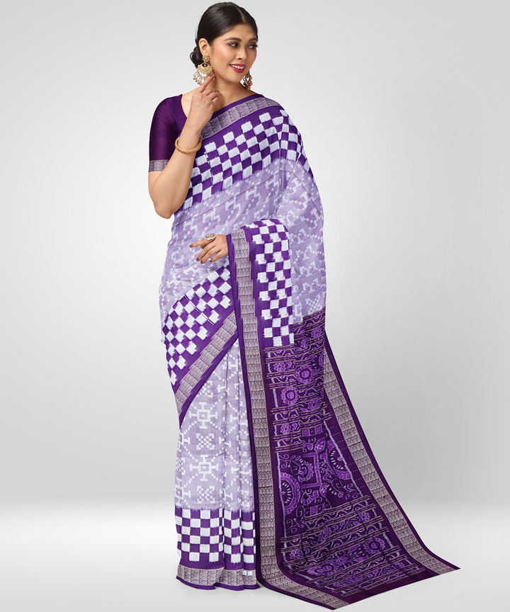 Glossy grape silk handwoven sambalpuri saree