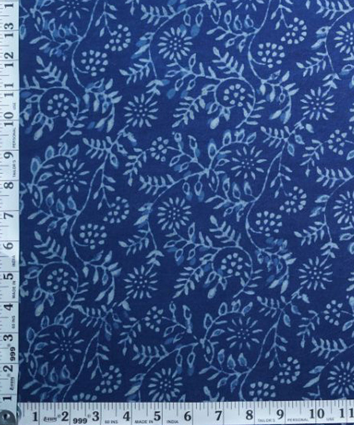 Indigo offwhite handspun cotton fabric