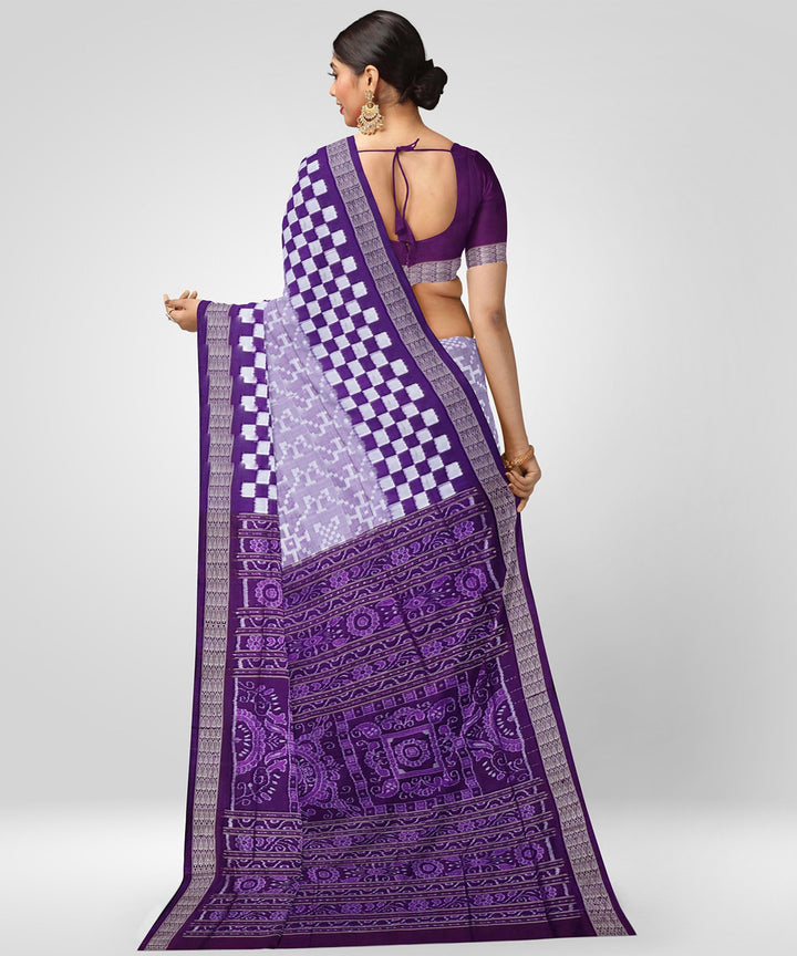 Glossy grape silk handwoven sambalpuri saree