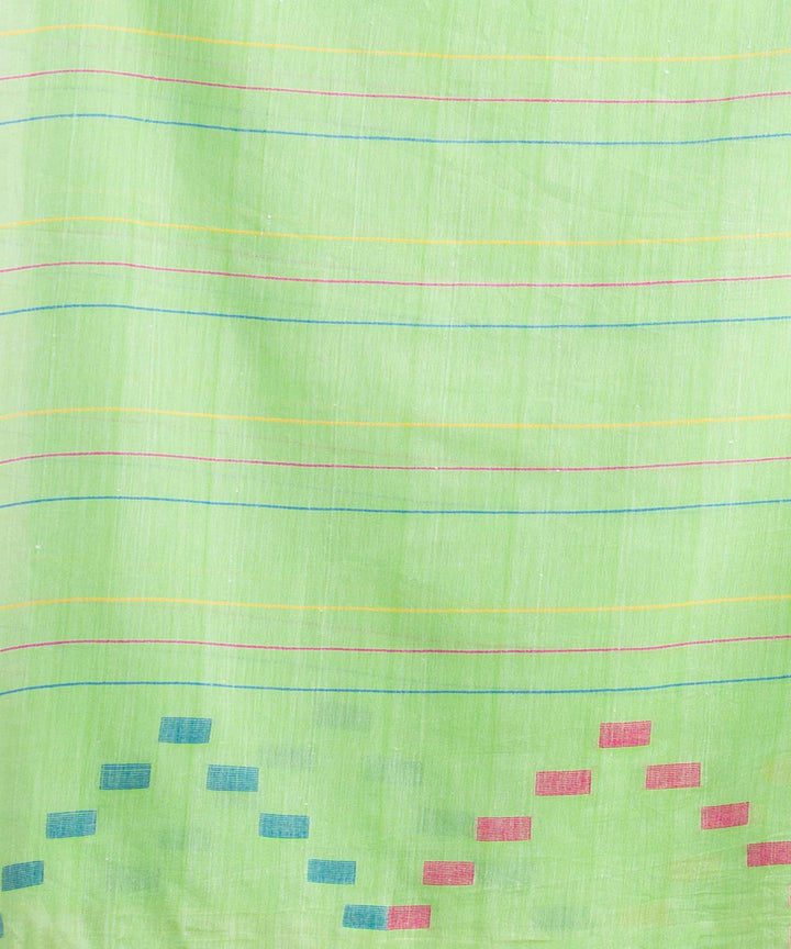 Light green handwoven bengal cotton saree