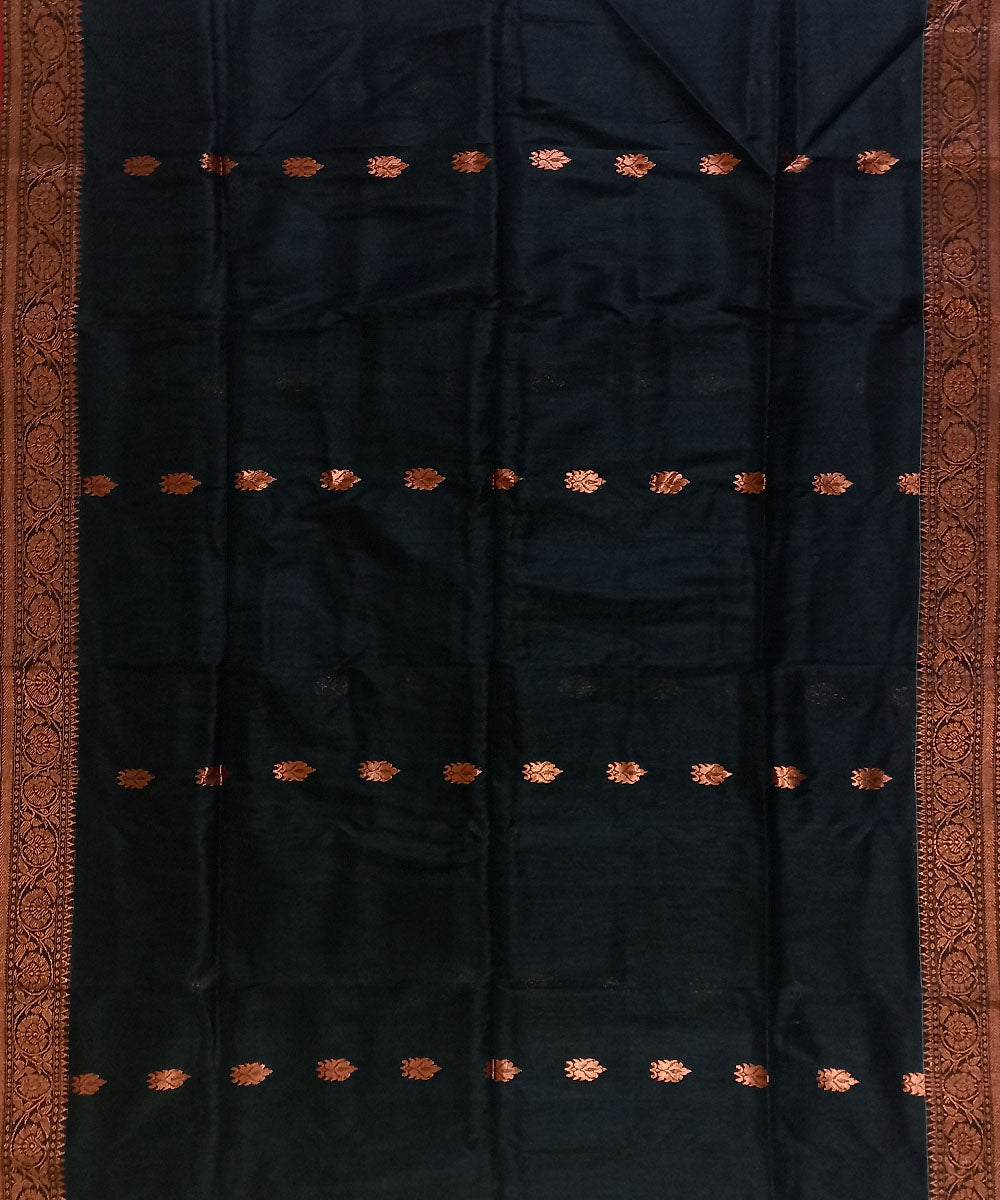 Black copper cotton silk handloom bengal saree
