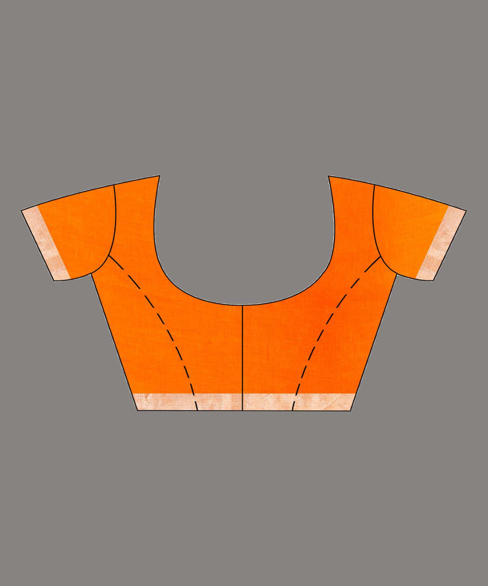 Orange handloom bengal linen saree