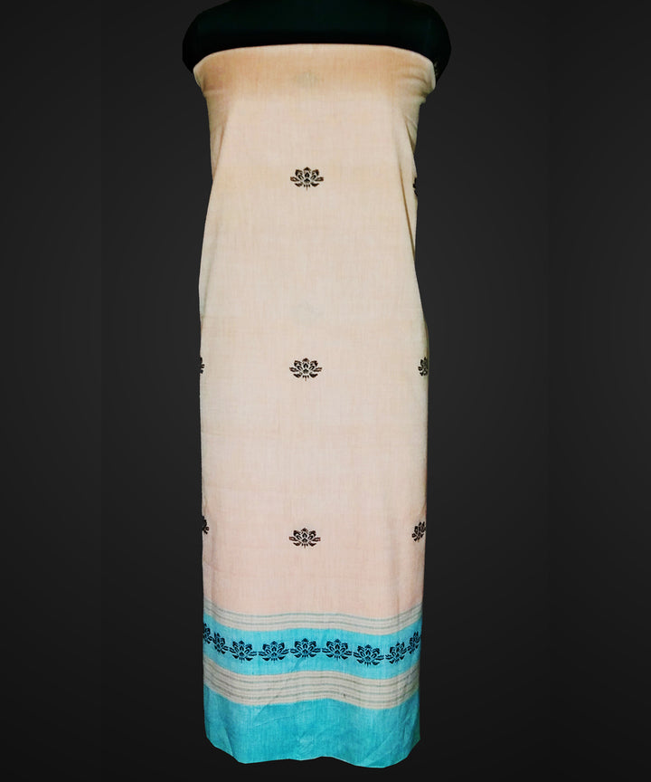 2.5 mtr pink white handwoven cotton bomkai kurta material