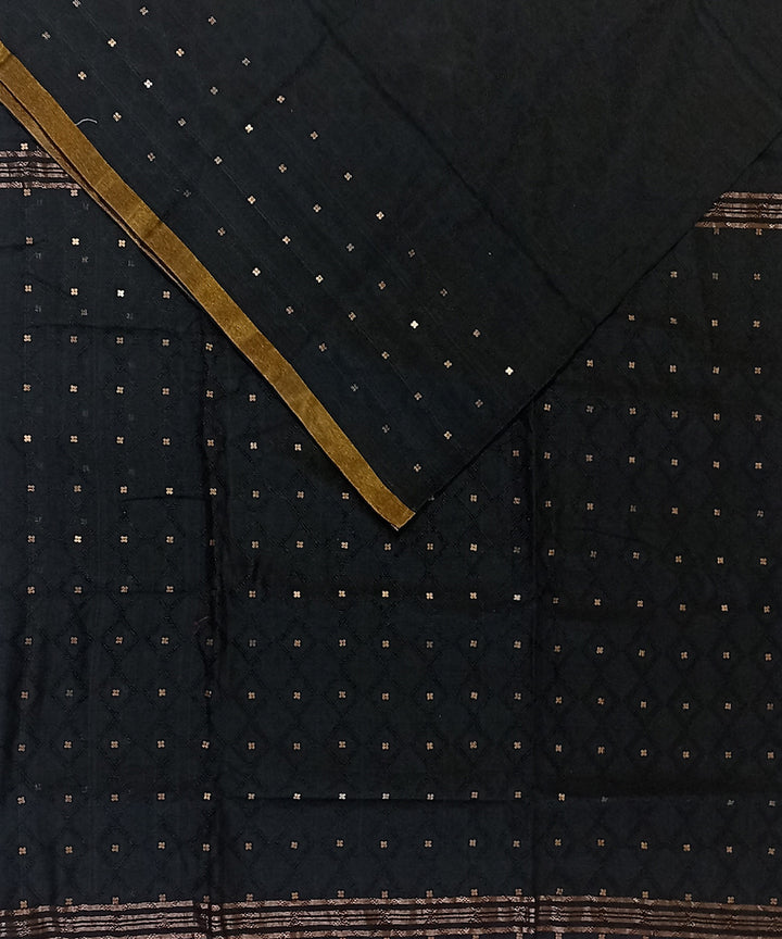 Black cotton silk handloom bengal saree