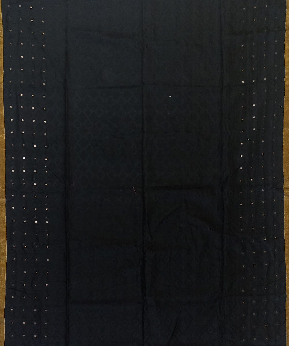 Black cotton silk handloom bengal saree