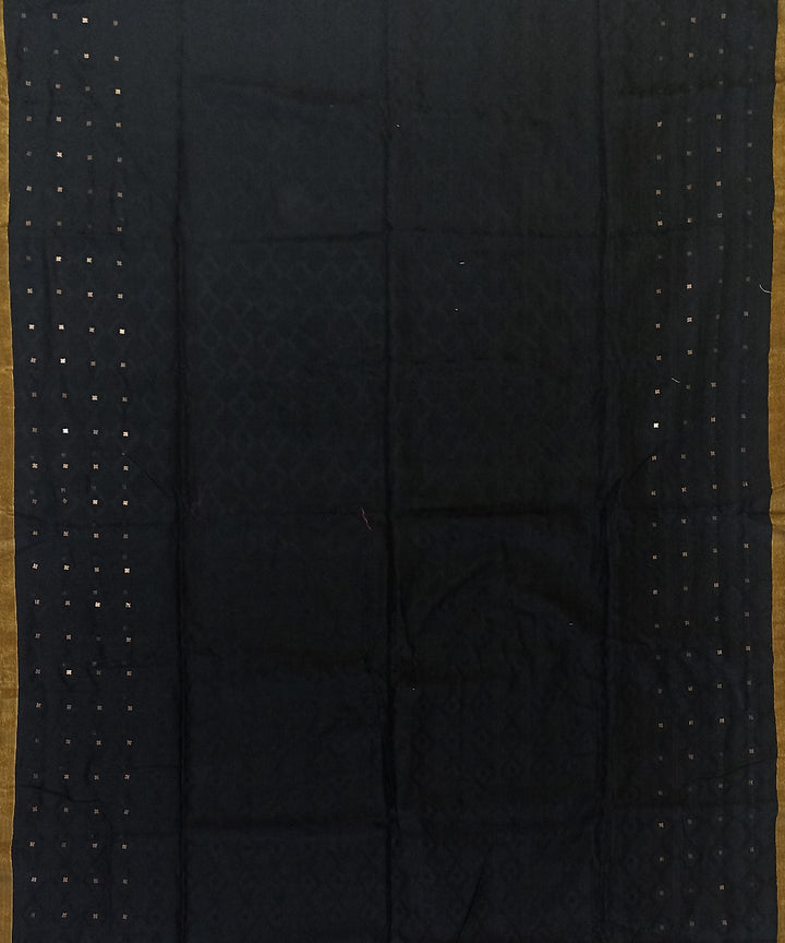 Black cotton silk handloom bengal saree