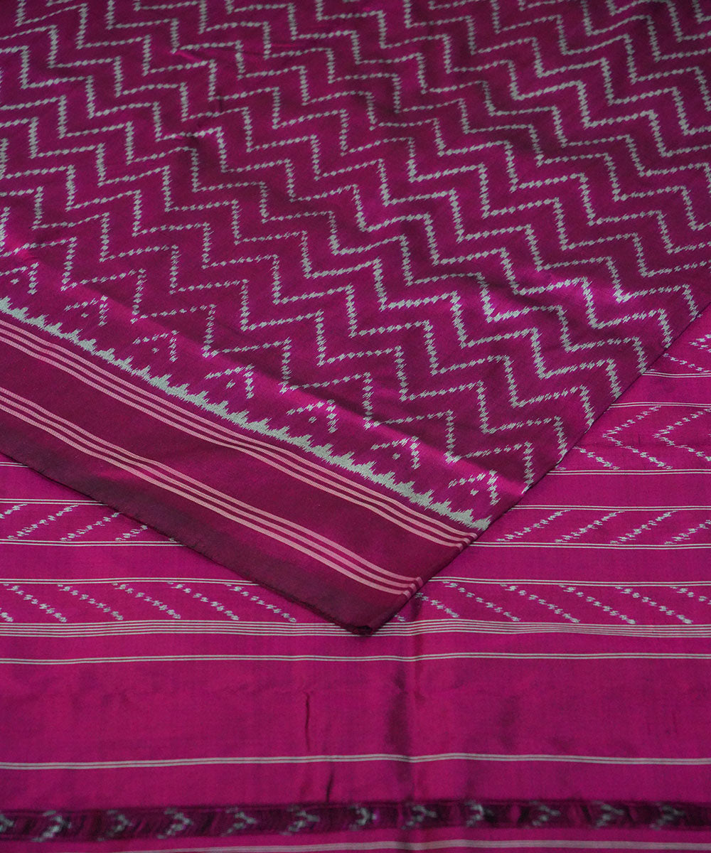 Mauve handwoven pochampally ikat silk saree