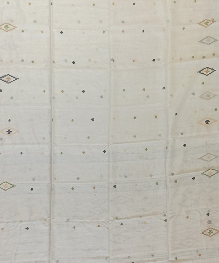 Beige cotton handloom bengal saree