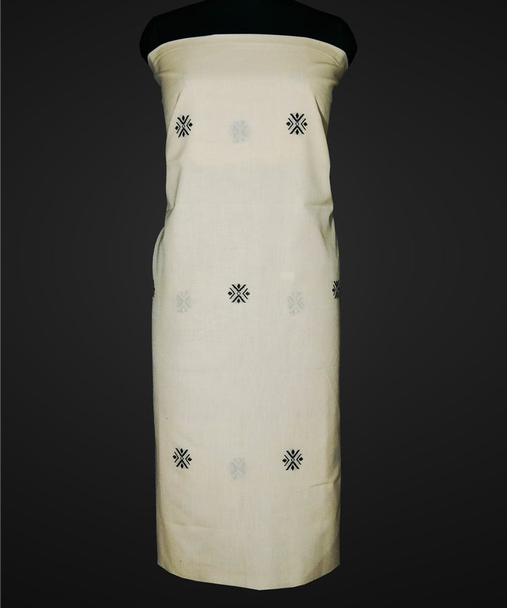 2.5 mtr cream white handloom bomkai cotton kurta material
