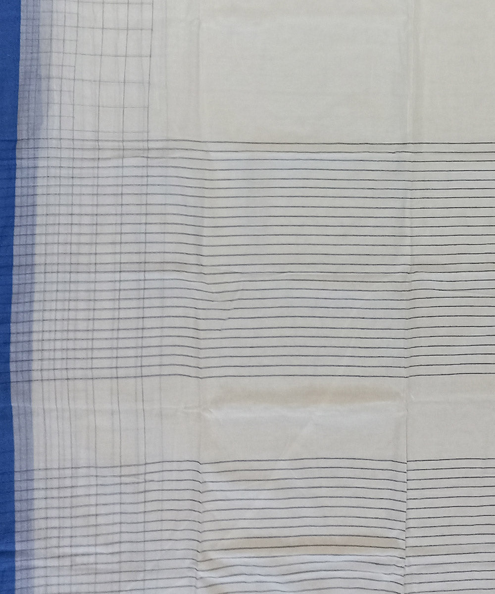 White blue cotton handloom bengal saree