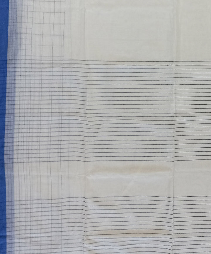 White blue cotton handloom bengal saree