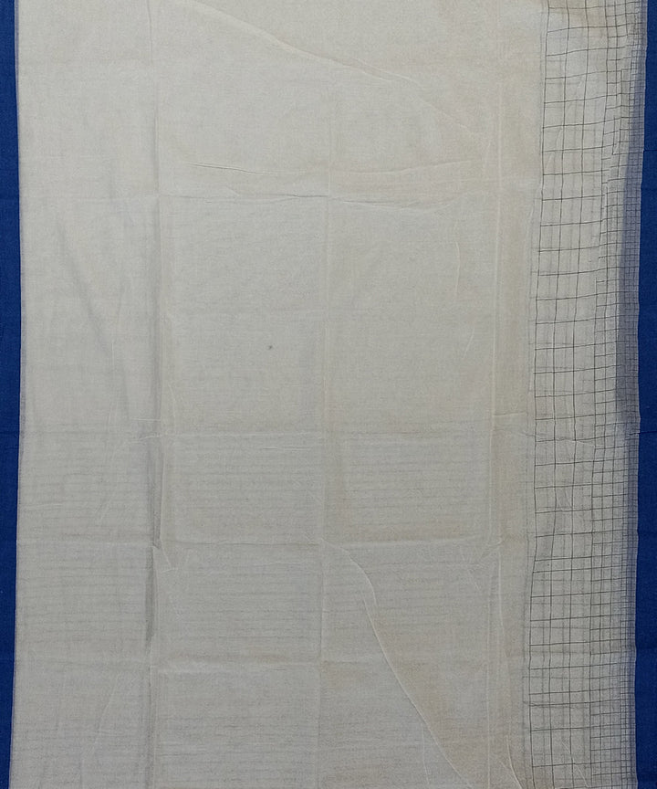White blue cotton handloom bengal saree
