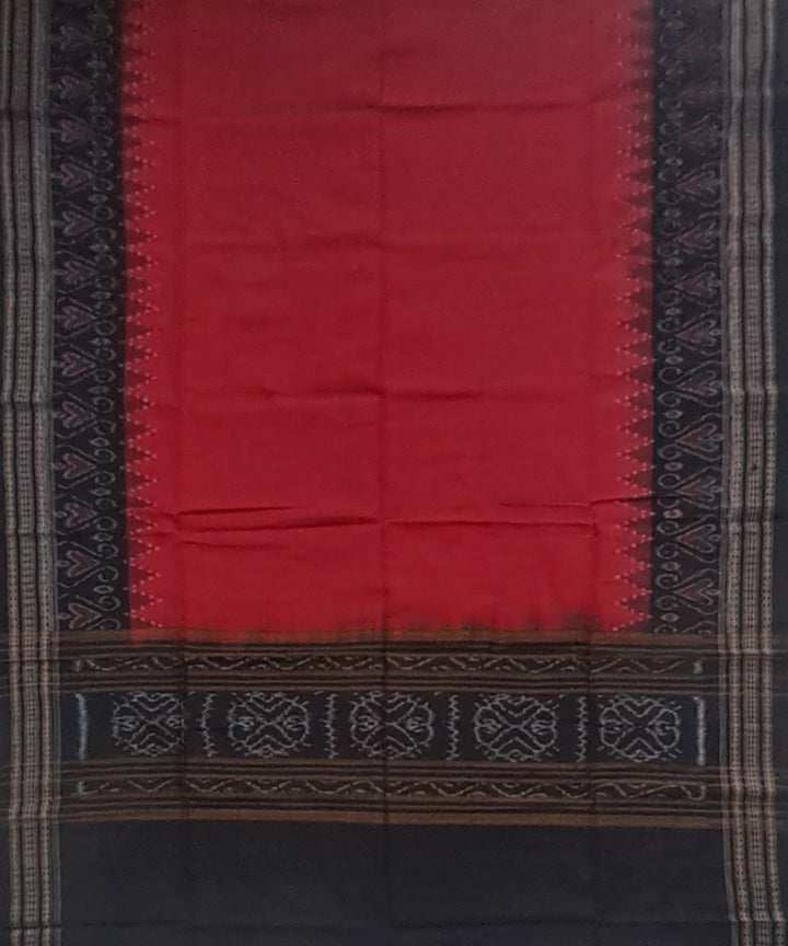 Maroon black handloom cotton plain sambalpuri dupatta