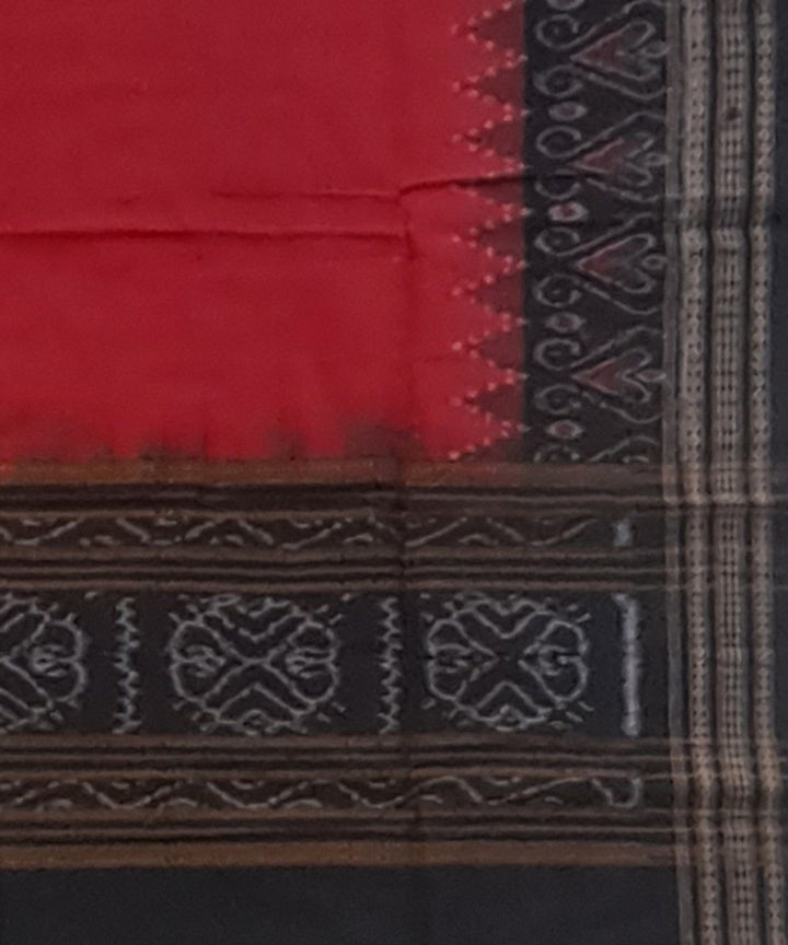 Maroon black handloom cotton plain sambalpuri dupatta
