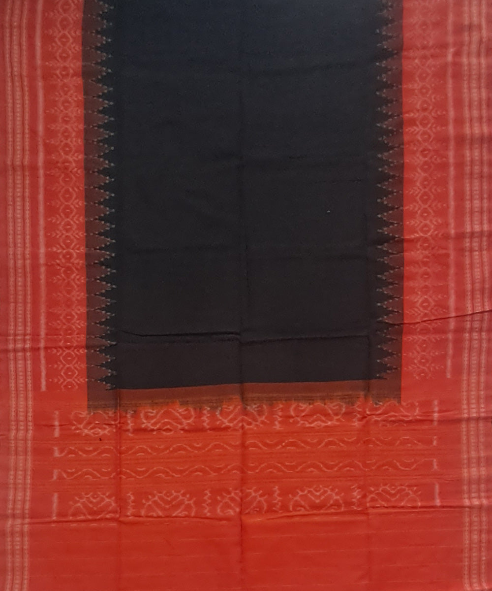 Black rust handloom cotton plain sambalpuri dupatta