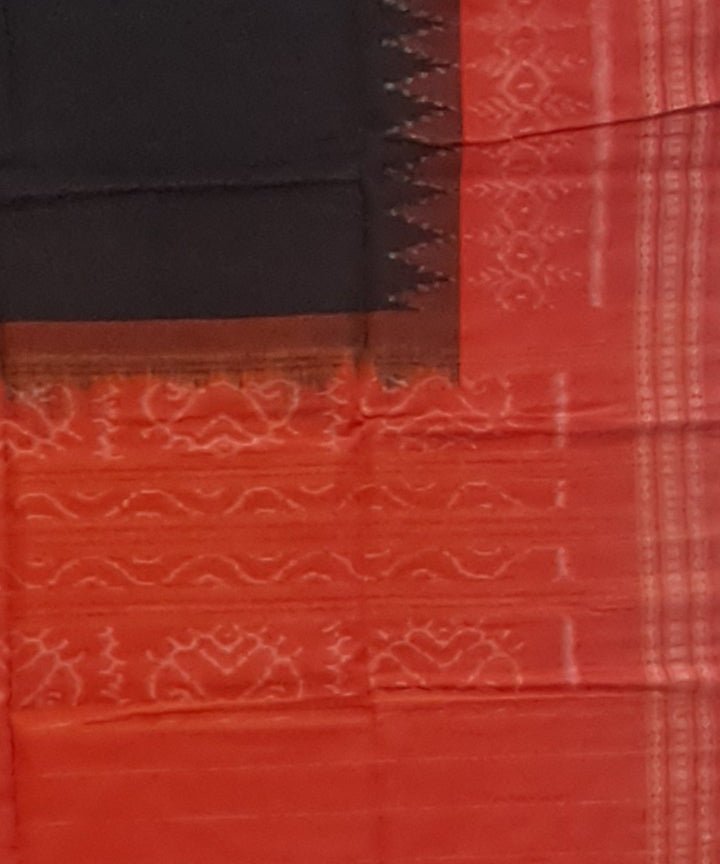 Black rust handloom cotton plain sambalpuri dupatta